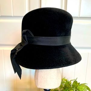 Super Cute Vintage Peachbloom Velour Ribbon Hat